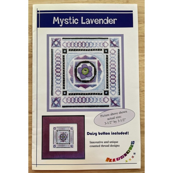 Something In Common~ Mystic Lavender~ Counted Thread Design Pattern‎ with button - Picture 3 of 5